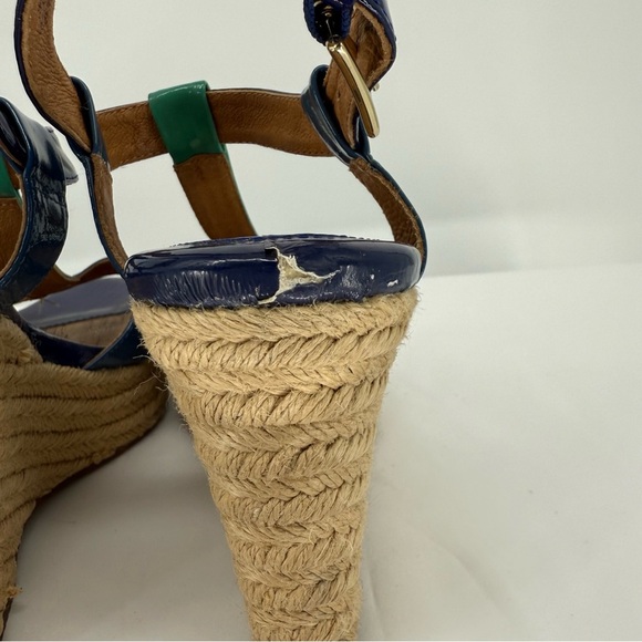 Sofft Womens Pedra T-Strap Wedge Sandals size 9.5M Blue Green Multi‎ Color - Picture 8 of 10